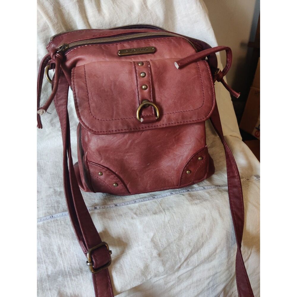 Stone & Co Stone Mountain Dusty Rose Leather Studded Crossbody Bag NWOT